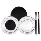 Gel Eyeliner Set, White Eyeliner Gel And Black Eyeliner Gel Kit, High Pigmented Waterproof Eyeliner With Eyeliner Brush, 2pcs Eye Makeup Long Lasting Wear Quick Drying Smudge Proof Eyeliner Cream